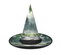 Fantasy Forest Background Halloween Witches Hats Witch Headbands Wizard Hat Costume Accessories Cosplay for Party Masquerade Foldable 2 PCS
