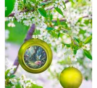 Fantasy Forest Christmas Ball Ornaments - 3 Inch Shatterproof Christmas Tree Decorations, Golden Xmas Hanging Balls for Tree Decor, Holiday Wedding Party Decorative Pendants