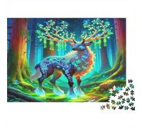 Fantasy Forest Deer 1000 Piece Jigsaw Puzzle Paper for Adults Magic Nature Scene Jigsaw Puzzle for Family Relaxation Gift Home Decor 52x38cm/1000pcs
