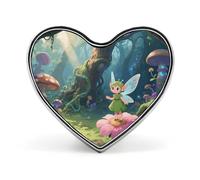 Fantasy Forest Fashion Heart Brooch Pins Lightweight Enamel Lapel Pin for Women Men, Hat Bag Jacket Clothing Accessory Jewelry Gift, Love form, Aluminum, no gemstone