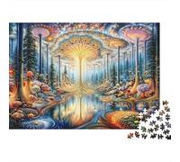 Fantasy Forest Glow 1000-Piece Forest Glow Thick Cardboard Puzzle Bundle 12+ Stress Relief Cognitive Development Kids Beginners Family Puzzle 38x26cm/1000pcs