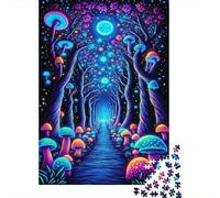 Fantasy Forest Jigsaw Puzzle 1000 Piece Jigsaw Puzzle Glow Mushrooms for Adults Paper Puzzle Game for Family Focus Gift 52x38cm/1000pcs