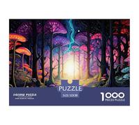 Fantasy Forest Jigsaw Puzzle 1000 Piece Jigsaw Puzzle Paper Adult Night Scene Colourful Mushrooms Puzzle Game for Family Decoration Gift 52x38cm/1000pcs