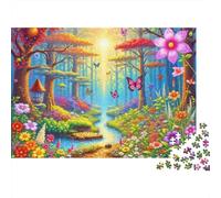 Fantasy Forest Landscape 1000pc Jigsaw Puzzle for Jigsaw Fans Sturdy Paper Home Decor Wall Art Birthday Present Mental Puzzle Game Home Decoration Jigsaw 52x38cm/1000pcs