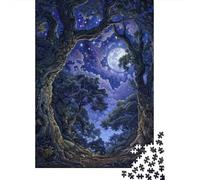 Fantasy Forest Night Sky Jigsaw Puzzles Puzzles for Adults Kids. 1000 Pieces Impossible Challenge Toy Educational Games Home Decoration for Adults& Kids Age 14 Years Up 70x50cm/1000pcs