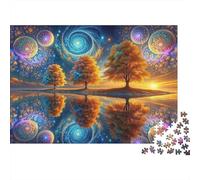 Fantasy Forest Reflections Jigsaw Puzzles Puzzles for Adults Kids. 1000 Piece Great Gifts Challenge Toy Educational Games Home Decoration for Educational Games Gifts 52x38cm/1000pcs