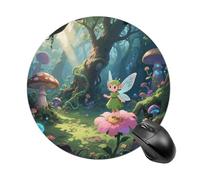 Fantasy Forest Round Mouse Pad Cute Small Computer Mouse Mat Non-Slip Rubber Base Gaming Mousepad for Wireless Mouse, Gaming, Office, Laptop, Women, Men