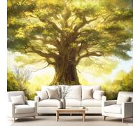 Fantasy Forest Wall Mural Wallpaper, Trees Sunbeams Wallpaper Decorative Wall Mural for Bedroom Study Living Room Home Decor Photo, 300 x 240 cm(W x H)