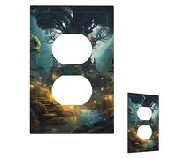 Fantasy Forest Wall Plate Cover Modern Decorative 1 Gang Light Switch Cover Unbreakable Receptacle Outlet Covers For Living Room Bedroom Home Decor Duplex