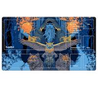 Fantasy Forest Wizard MTG Playmat, Gothic Wolf Owl TCG Mat with Game Zones, EDGFRTOIO Tabletop Magic Play Mats 24"x14" Non-Slip Rubber Base for Trading Card Games Battles