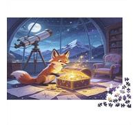 Fantasy Fox 1000 Piece Jigsaw Puzzle Paper for Adults Astronomy Studio Night Scene Focus Leisure Gift Home Family 38x26cm/1000pcs