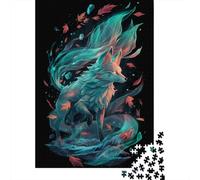 Fantasy Fox Art Print-6 Jigsaw Puzzles Puzzles for Adults Kids. 1000 Pieces Whimsical Challenge Toy Educational Game Home Decoration for Adults& Kids Age 14 Years Up 52x38cm/1000pcs
