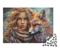 Fantasy Fox Artwork Jigsaw Puzzles Puzzle for Adults Kids. 1000 Piece Great Gifts Challenge Toy Educational Games Home Decoration for Adults& Kids Age 14 Years Up 52x38cm/1000pcs