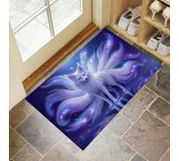 Fantasy Fox Door Mats Indoor Absorbent, Non-Slip Blue Starry Sky Indoor Door Mat for Back & Front Door, Low Profile Dirt Trapping Doormat Entrance Rugs with Rubber Backed, 60 x 120 cm, Blue-Purple