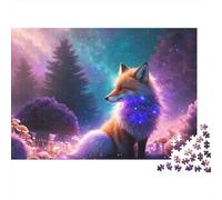 Fantasy Fox in Enchanted Forest Jigsaw Puzzles Puzzles for Adults Kids. 1000 Piece Whimsical Challenge Toy Educational Game Home Decoration for Educational Games Gifts 38x26cm/1000pcs
