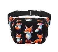 Fantasy Fox Printed multifunctional waist bag, unisex trendy messenger bag, travel sports storage bag