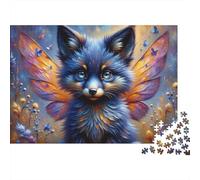 Fantasy Fox Wings Art Print Jigsaw Puzzles Puzzles for Adults Kids. 1000 Pieces Impossible Challenge Toy Educational Game Home Decoration for Adults& Kids Age 14 Years Up 52x38cm/1000pcs