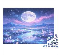 Fantasy Full Moon Night 1000 Piece Jigsaw Puzzle Paper for Adults Magical Landscape Jigsaw Puzzle for Family Focus Stress Relief Home Gift 70x50cm/1000pcs
