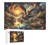 Fantasy Garden with Phoenix Wooden Art Puzzle, 1000 PCS - New Year Party Activity, with A Decorative Finished Picture