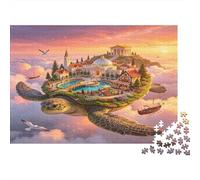 Fantasy Giant Sea Turtle 1000 Piece Jigsaw Puzzle Paper for Adults Floating Utopia World Relaxation Focus Family Play Home Décor Gift 70x50cm/1000pcs