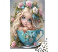 Fantasy Girl Tea Cup Puzzles 1000 Piece for Adults Jigsaw Puzzle Game for The Whole 38x26cm/1000pcs