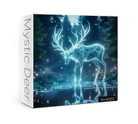 Fantasy Glowing Deer Puzzles for Adults 1000 Pieces Nature, Magic Animal Forest Art Jigsaw Puzzles, Pretty Wildlife Plant Tree of Life Reindeer Impossible Puzzle