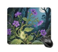 Fantasy Glowing Plants Square Mouse Pads Non-Slip Rubber Base Mouse Mat Cute Mousepad Funny Computer Desk Accessories for Office Home Gaming Work 25 * 30cm