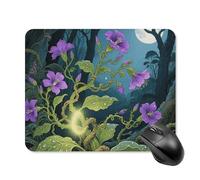 Fantasy Glowing Plants Square Mouse Pads Non-Slip Rubber Base Mouse Mat Cute Mousepad Funny Computer Desk Accessories for Office Home Gaming Work 20 * 25cm