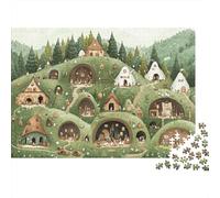 Fantasy Goblin Village Puzzles 1000 Pieces for Adults Jigsaw Puzzles for Adults 1000 Piece Puzzle Challenging Game for The Whole for Women,Horse Hill Herd r MenFun Activity for Home100% Recvc