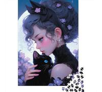 Fantasy Gothic Cat Lady 1000 Piece Jigsaw, New Year Gift, 38x26cm/1000pcs