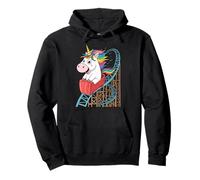 Fantasy Graphic Design Roller Coaster Unicorn Amusement Park Pullover Hoodie