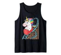 Fantasy Graphic Design Roller Coaster Unicorn Amusement Park Tank Top