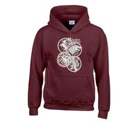 Fantasy Graphic Small Wine Hoodie for Men and Women - Unisex Oversized Pullover Sweatshirt with Medieval Dragon Design - Cozy Cotton Blend Streetwear - Casual Long Sleeve Hoodie for All Seasons