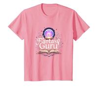 Fantasy Guru: Magical Book Adventure for Dreamers T-Shirt, Kids, Pink, 10 Years