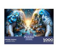 Fantasy Hands Village 1000 Piece Puzzles for Adults Kids -Stone Hands Holding Water Educational Game Decompression Fun And Challenging Family Game38x26cm/1000pcs