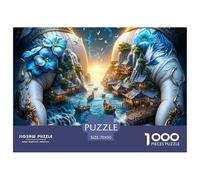 Fantasy Hands Village Educational Game Challenge 1000 Piece Puzzle for Adults -Stone Hands Holding Water Decompression Fun Present for Home70x50cm/1000pcs