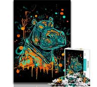 Fantasy Hippo Adult Jigsaws 1000 Pieces Difficult,Challenging To Complete But Fun And Humorous Birthday Present,Gifts,Wall Art (38x26cm)