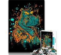 Fantasy Hippo Adult Jigsaws 1000 Pieces Difficult,Learning Educational Toys Family Games with Matching Poster And Trivia Sheet (38x26cm)