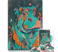 Fantasy Hippo Jigsaws Puzzles 1000 Pieces for Adults Gifts,Decompressing Intellectual Educational Toy Great Gifts And Toys (38x26cm)