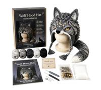 Fantasy Hood Hat DIY Crochet Kit, Dragon Crochet Hat Kits