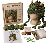 Fantasy Hood Hat DIY Crochet Kit Series,Handmade Hood Hat DIY Crochet Kit (Dragon)