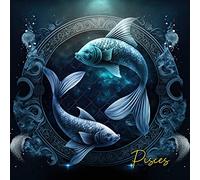 Fantasy Horoscope Square Greeting Card (Pisces) - Gift Idea Special Occasion Blank Inside With Envelope Premium Unique Design Quality Included Uk Designed Thoughtful