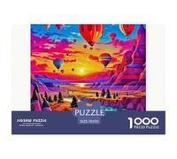 Fantasy Hot Air Balloon Journey Puzzle 1000 Pieces Adults Teens Challenging Brain Teaser Fun Renowned Scenery Smooth Cut Sturdy Board 70x50cm/1000pcs