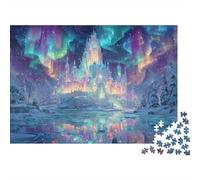 Fantasy Ice Castle 100% Recycled Cardboard Aurora Sky Lake 1000Pc Puzzle Adults Unique Classic Educational Games Brainteasing 70x50cm/1000pcs
