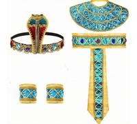 Fantasy Intricate Costume Accessory With Trim And Woven Patterns For Ancient Kingdom Ensemble Suitable For Fantasy Conventions Holiday Shows, Blue Costume Set, One Size