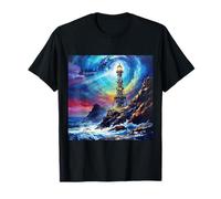 Fantasy Iron Lighthouse Cliff T-Shirt