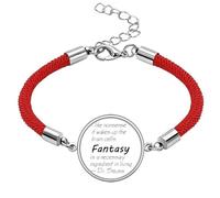 Fantasy is The Ingredient in Life Quote Lucky Red String Bracelet Rope Bracelet Handmade