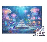 Fantasy Jellyfish 1000 Piece Jigsaw Puzzle Puzzle Game for Adults Underwater Magic World Paper Jigsaw Family Fun Stress Relief Home Decor 52x38cm/1000pcs