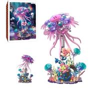 Fantasy Jellyfish Building Block Set, 526Pcs Biomimetic Marine Life Model | The Colourful Jellyfish Building Block Set is Creative Gift for Teens, Adults and Marine Enthusiasts, Desk Ornament
