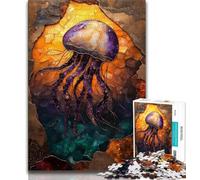 Fantasy Jellyfish Puzzles for Adults Teens 1000pc Puzzle,Challenging Game Toys Every Piece Is Unique - Challenging Family Fun Game 50x75cm